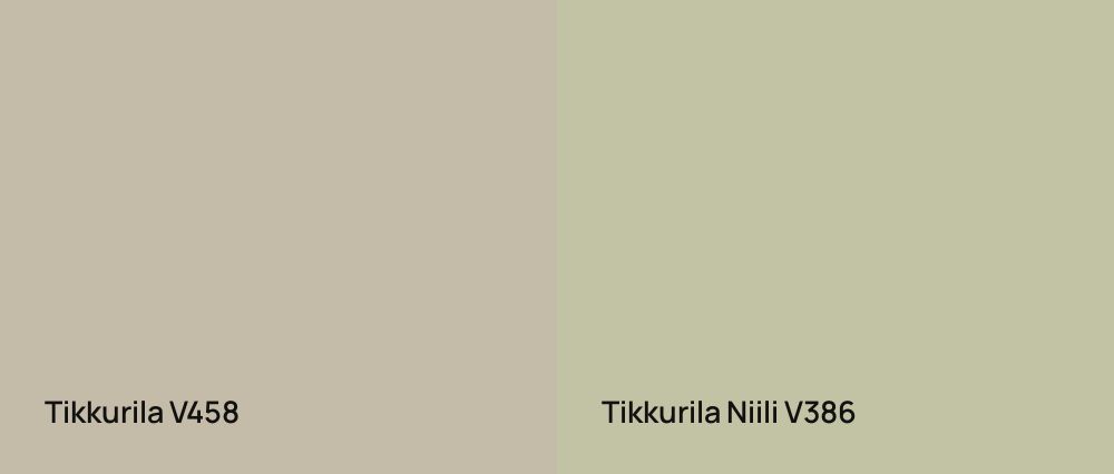 Tikkurila  V458 vs Tikkurila Niili V386