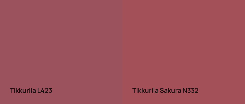 Tikkurila  L423 vs Tikkurila Sakura N332