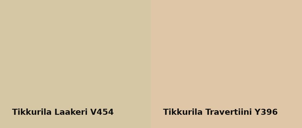Tikkurila Laakeri V454 vs Tikkurila Travertiini Y396