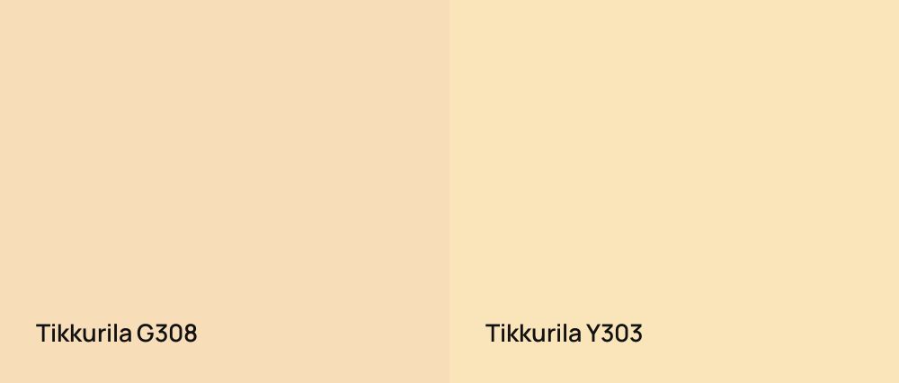 Tikkurila  G308 vs Tikkurila  Y303