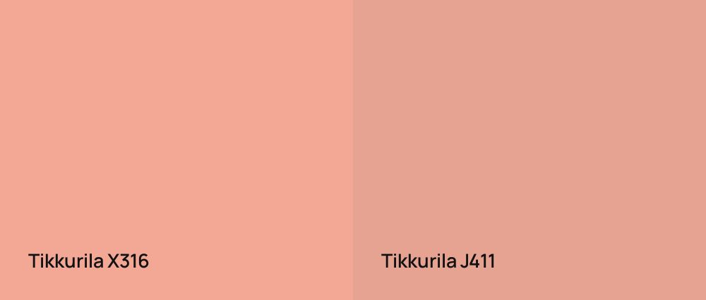 Tikkurila  X316 vs Tikkurila  J411