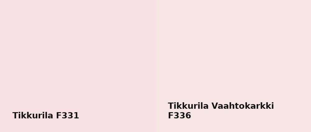 Tikkurila  F331 vs Tikkurila Vaahtokarkki F336