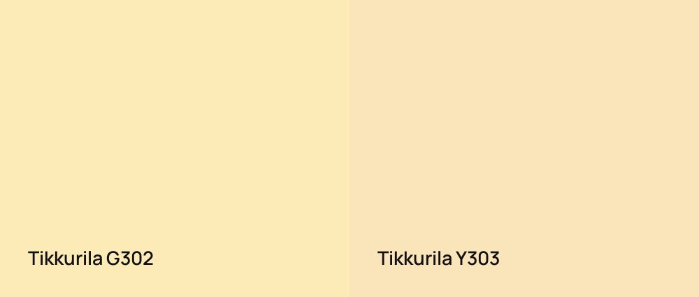 Tikkurila  G302 vs Tikkurila  Y303