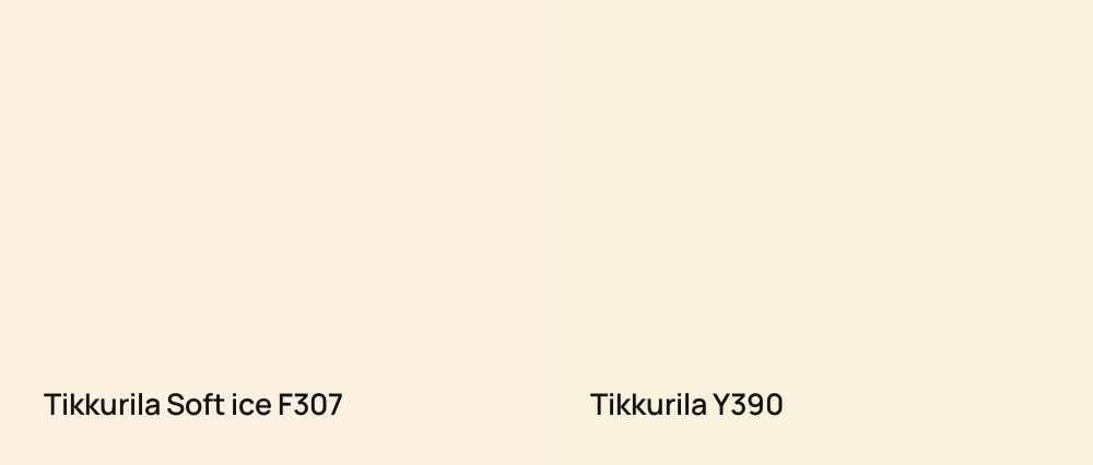 Tikkurila Soft ice F307 vs Tikkurila  Y390