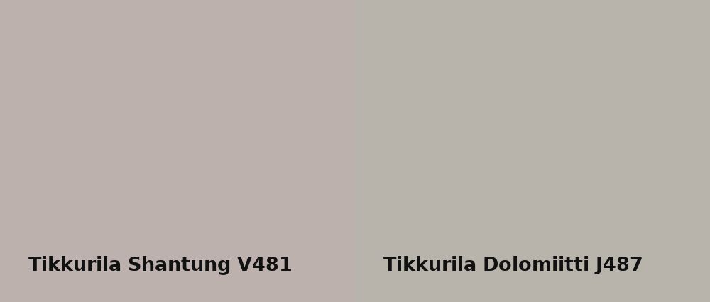 Tikkurila Shantung V481 vs Tikkurila Dolomiitti J487