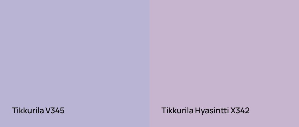 Tikkurila  V345 vs Tikkurila Hyasintti X342