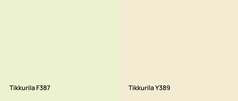 Tikkurila  F387 vs Tikkurila  Y389