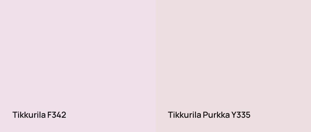 Tikkurila  F342 vs Tikkurila Purkka Y335