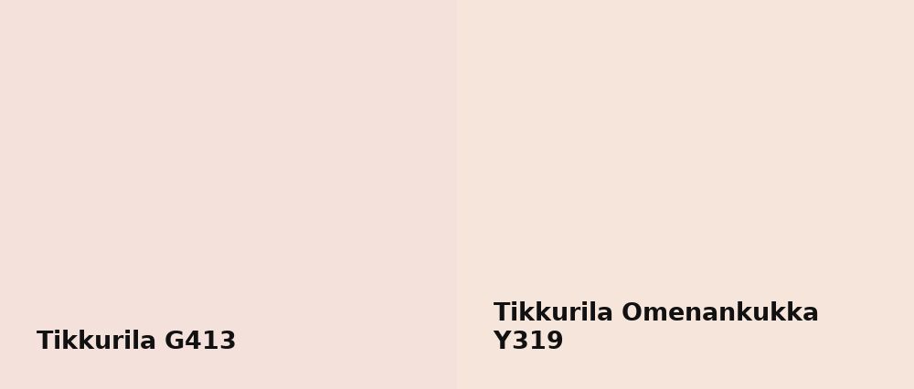 Tikkurila  G413 vs Tikkurila Omenankukka Y319