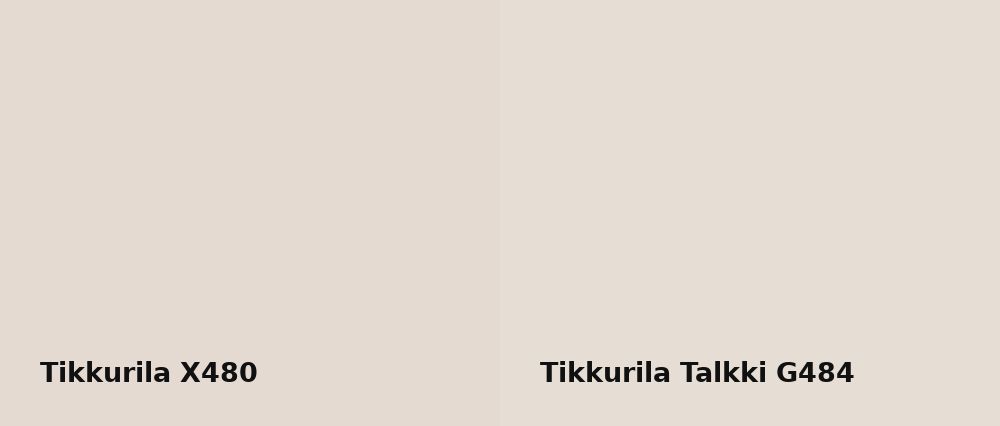 Tikkurila  X480 vs Tikkurila Talkki G484