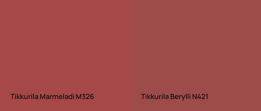 Tikkurila Marmeladi M326 vs Tikkurila Berylli N421