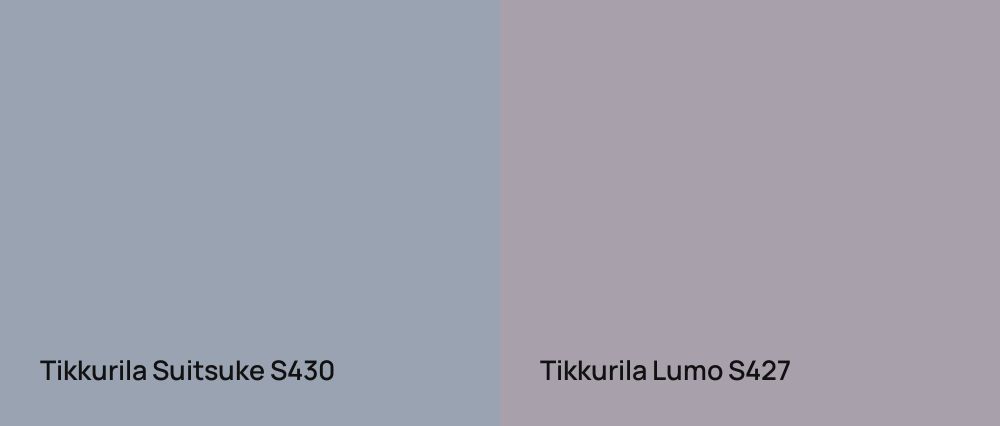 Tikkurila Suitsuke S430 vs Tikkurila Lumo S427