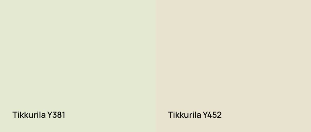 Tikkurila  Y381 vs Tikkurila  Y452