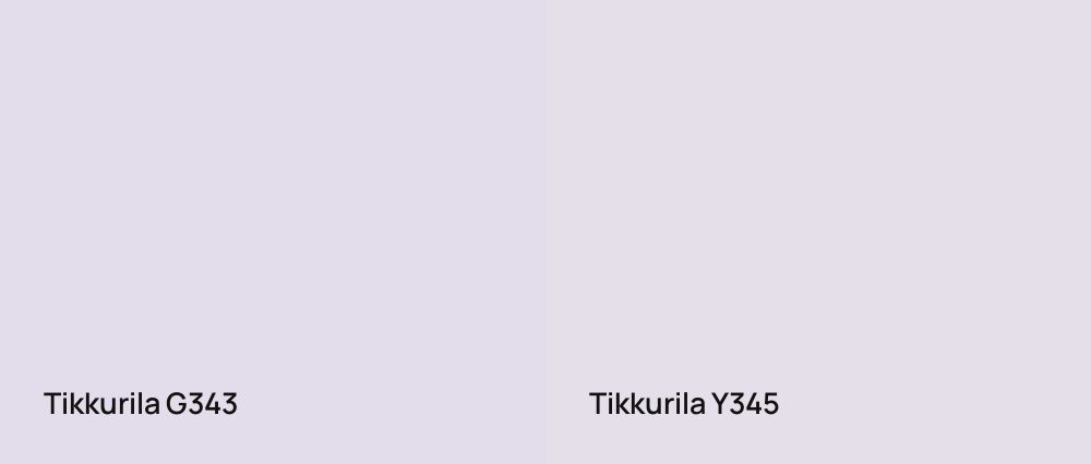Tikkurila  G343 vs Tikkurila  Y345