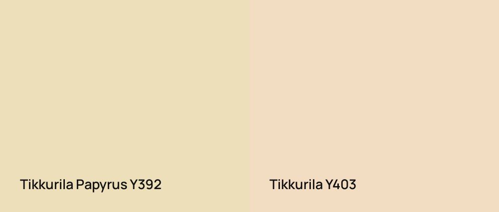 Tikkurila Papyrus Y392 vs Tikkurila  Y403