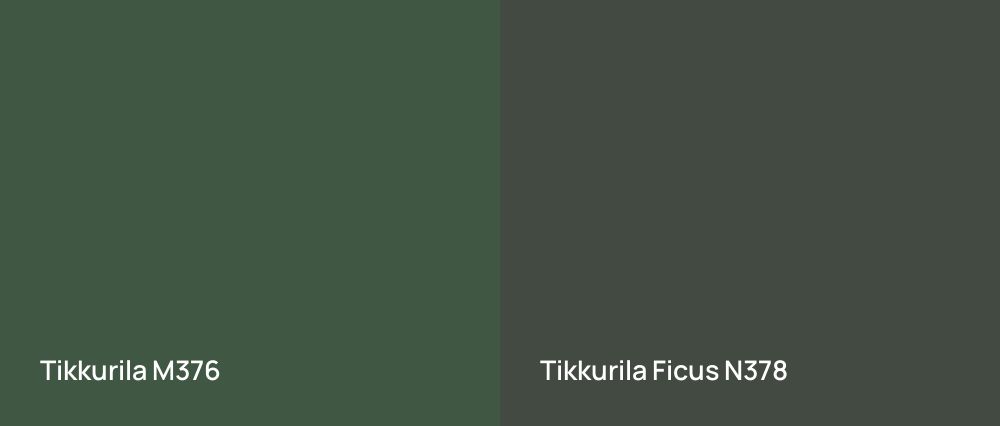 Tikkurila  M376 vs Tikkurila Ficus N378