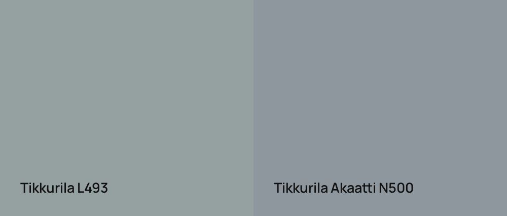 Tikkurila  L493 vs Tikkurila Akaatti N500