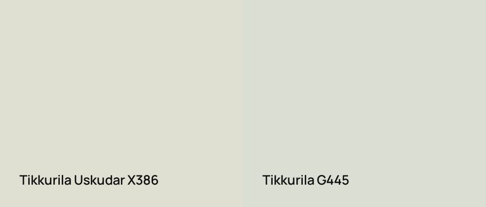 Tikkurila Uskudar X386 vs Tikkurila  G445