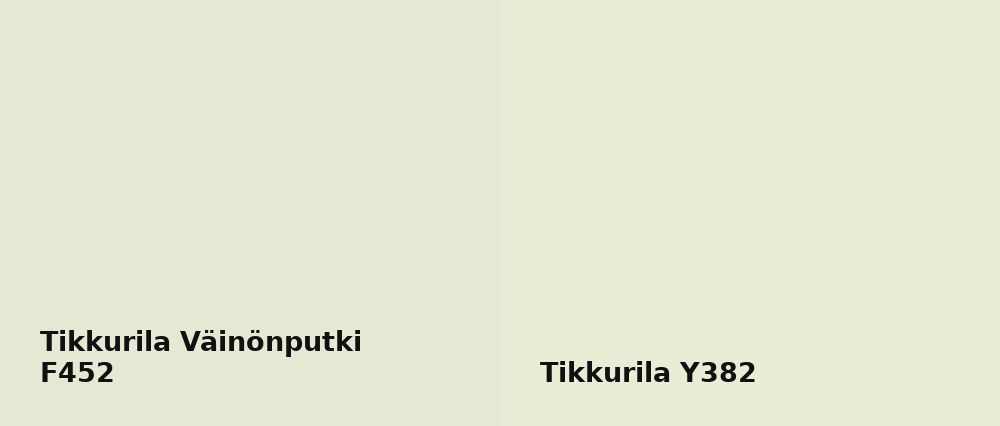 Tikkurila Väinönputki F452 vs Tikkurila  Y382