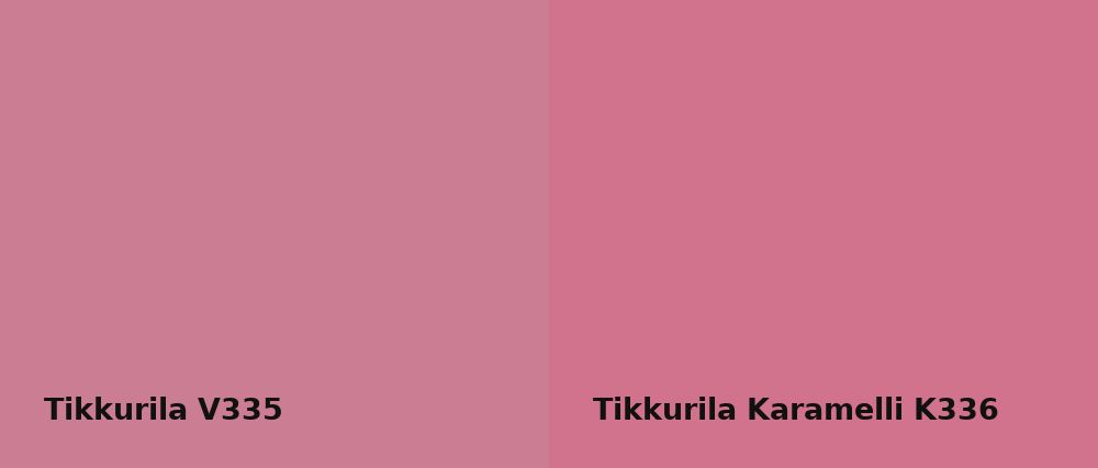 Tikkurila  V335 vs Tikkurila Karamelli K336