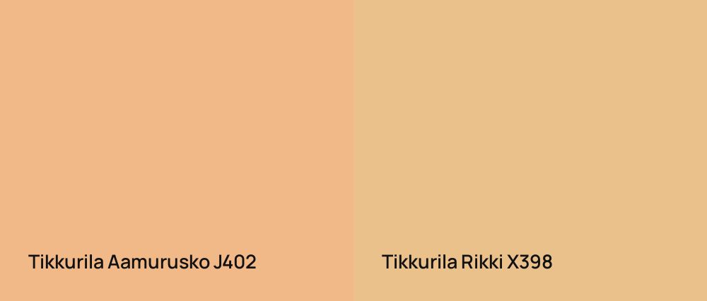 Tikkurila Aamurusko J402 vs Tikkurila Rikki X398