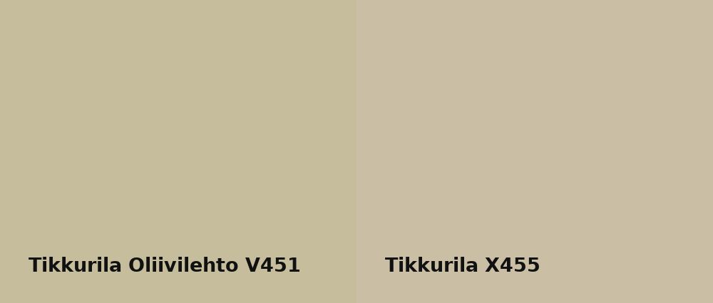Tikkurila Oliivilehto V451 vs Tikkurila  X455