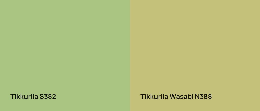 Tikkurila  S382 vs Tikkurila Wasabi N388