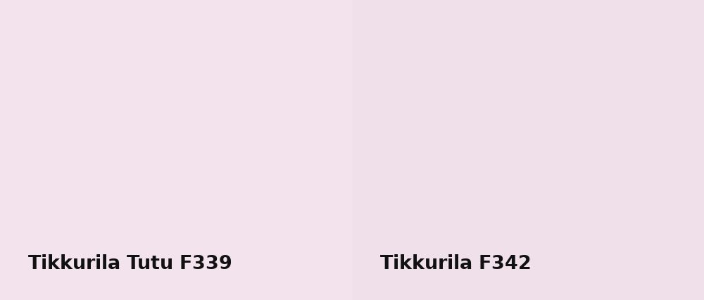Tikkurila Tutu F339 vs Tikkurila  F342