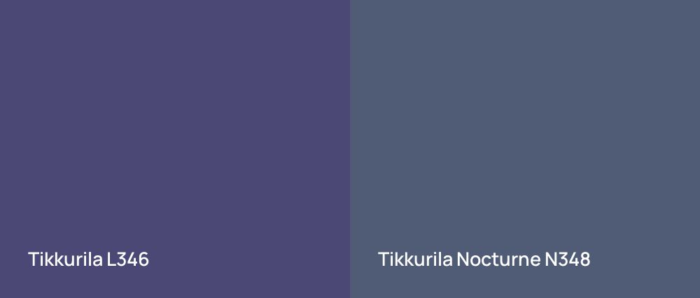 Tikkurila  L346 vs Tikkurila Nocturne N348