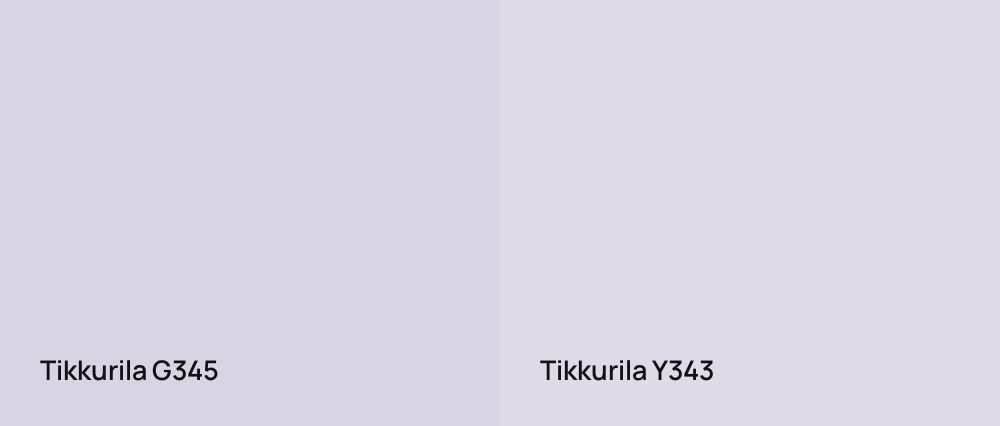 Tikkurila  G345 vs Tikkurila  Y343