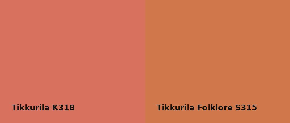 Tikkurila  K318 vs Tikkurila Folklore S315