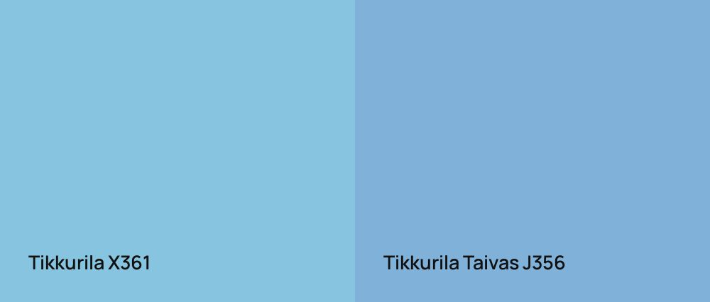 Tikkurila  X361 vs Tikkurila Taivas J356