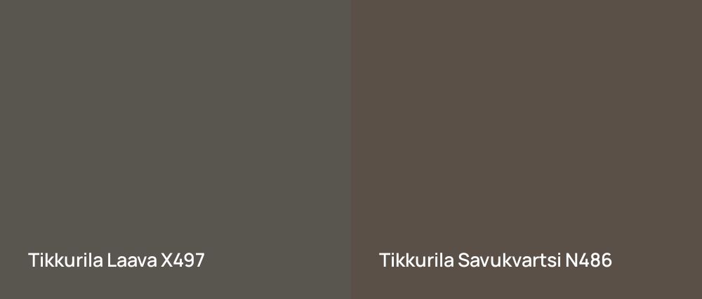 Tikkurila Laava X497 vs Tikkurila Savukvartsi N486