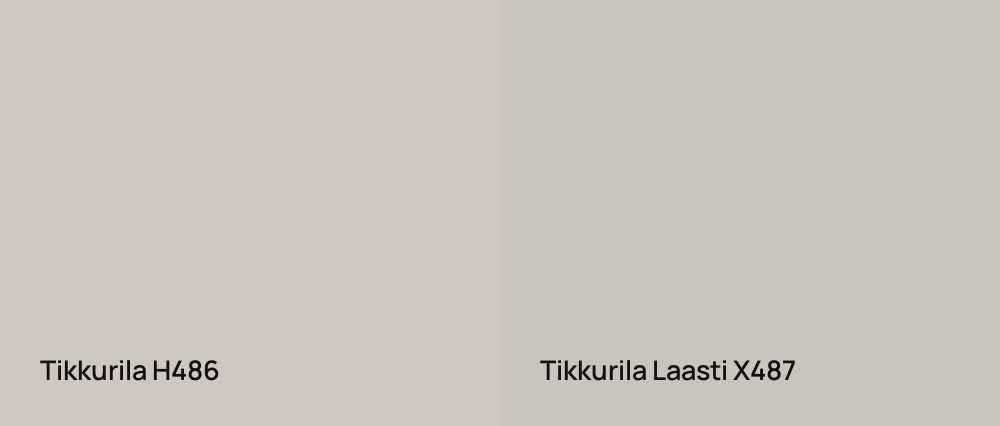 Tikkurila  H486 vs Tikkurila Laasti X487
