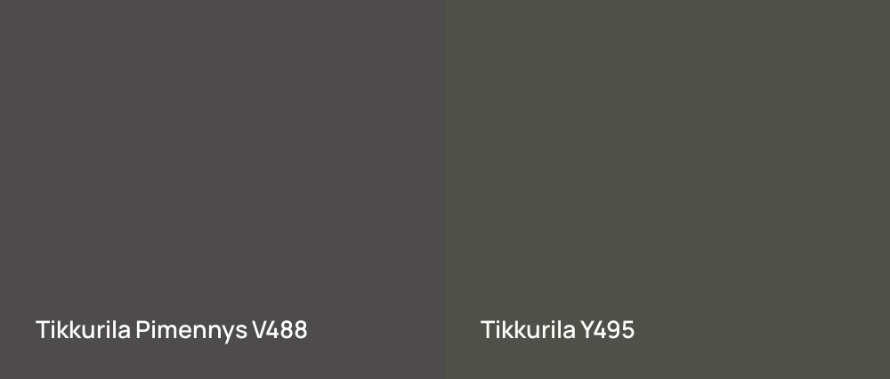 Tikkurila Pimennys V488 vs Tikkurila  Y495