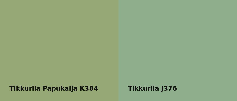 Tikkurila Papukaija K384 vs Tikkurila  J376