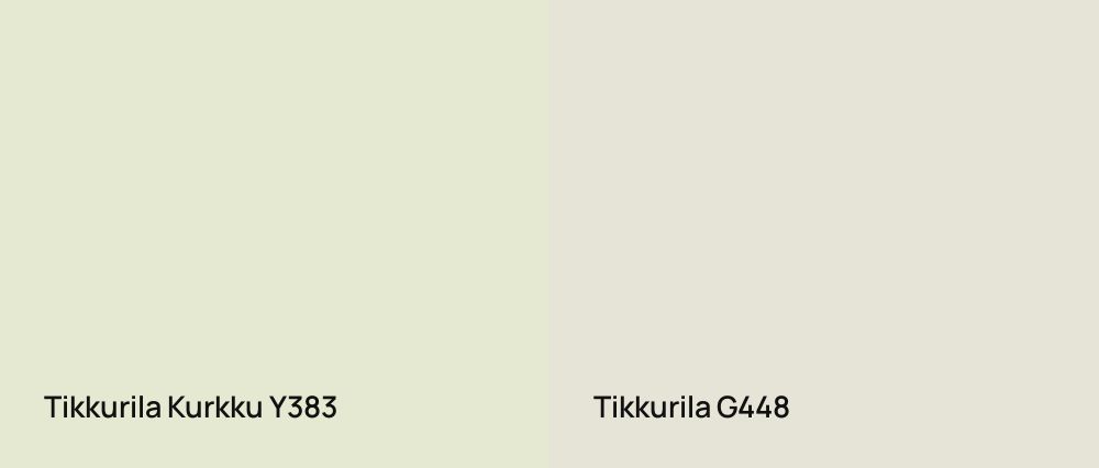 Tikkurila Kurkku Y383 vs Tikkurila  G448
