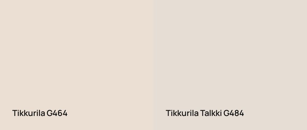 Tikkurila  G464 vs Tikkurila Talkki G484