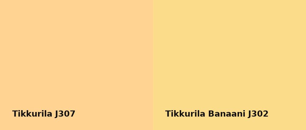 Tikkurila  J307 vs Tikkurila Banaani J302