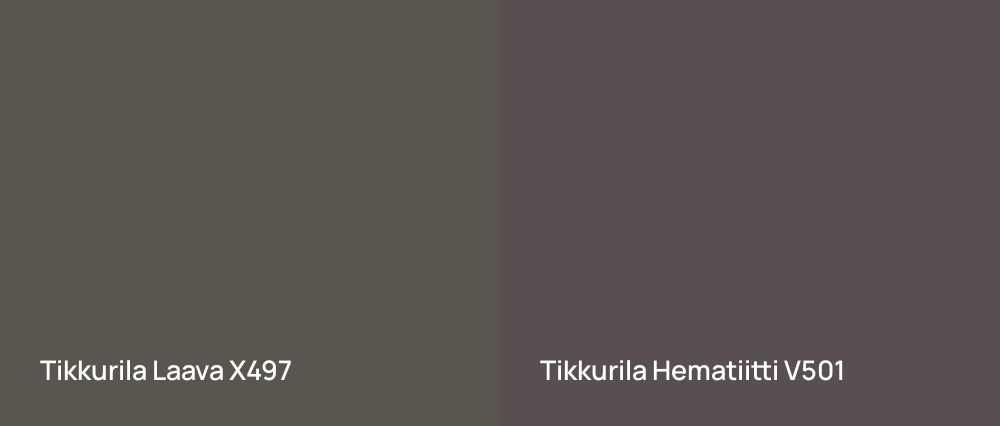 Tikkurila Laava X497 vs Tikkurila Hematiitti V501