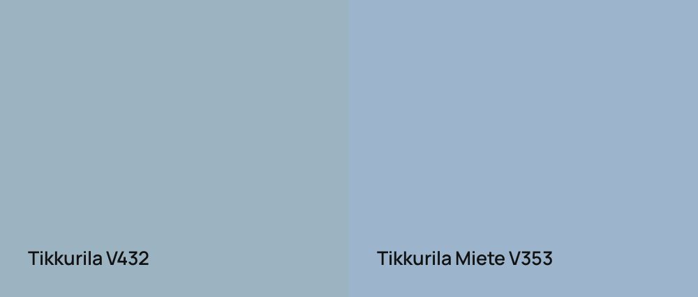 Tikkurila  V432 vs Tikkurila Miete V353