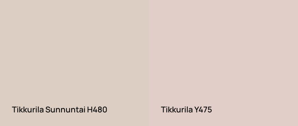 Tikkurila Sunnuntai H480 vs Tikkurila  Y475