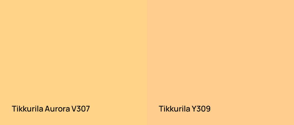 Tikkurila Aurora V307 vs Tikkurila  Y309