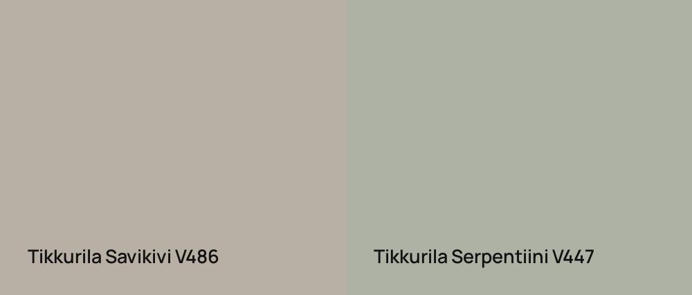 Tikkurila Savikivi V486 vs Tikkurila Serpentiini V447