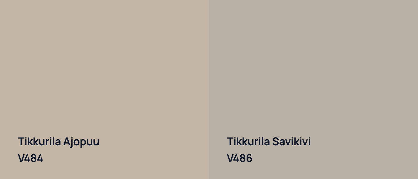 Tikkurila Ajopuu V484 vs Tikkurila Savikivi V486