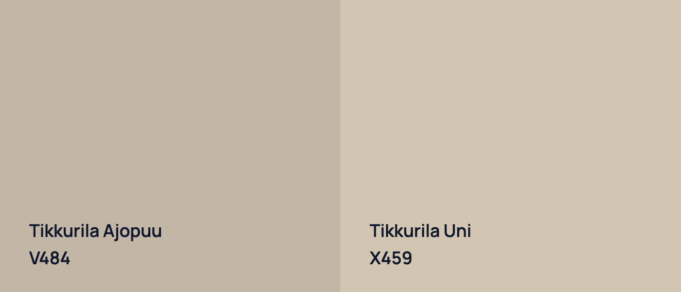 Tikkurila Ajopuu V484 vs Tikkurila Uni X459