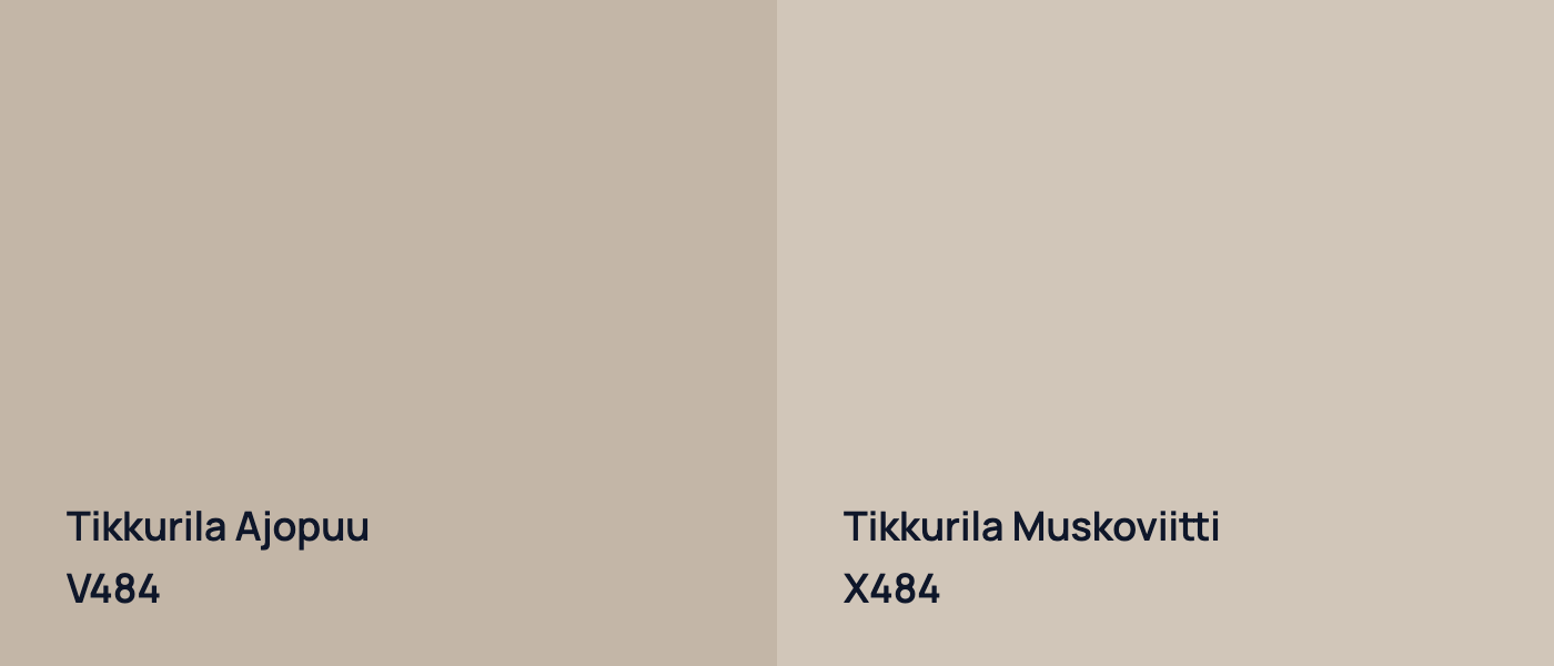 Tikkurila Ajopuu V484 vs Tikkurila Muskoviitti X484