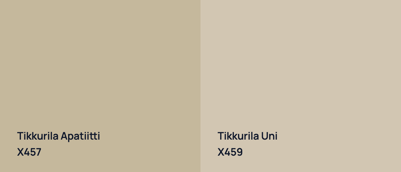 Tikkurila Apatiitti X457 vs Tikkurila Uni X459