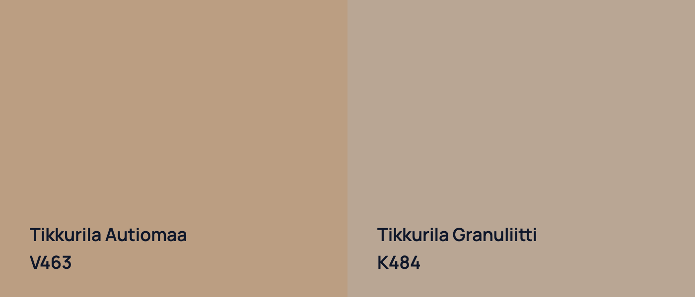Tikkurila Autiomaa V463 vs Tikkurila Granuliitti K484