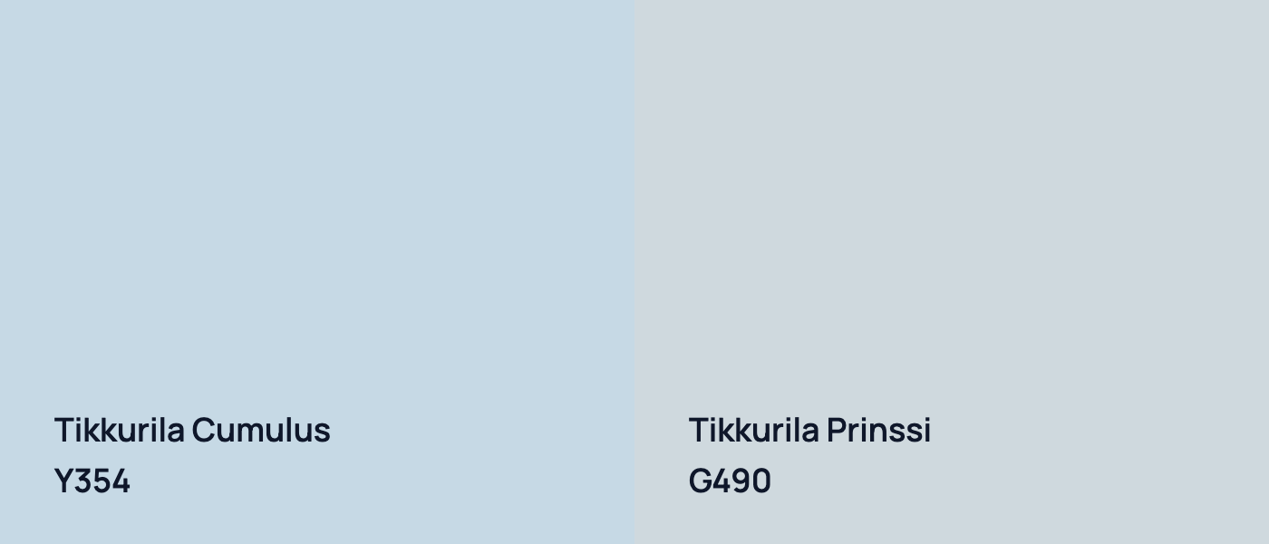 Tikkurila Cumulus Y354 vs Tikkurila Prinssi G490